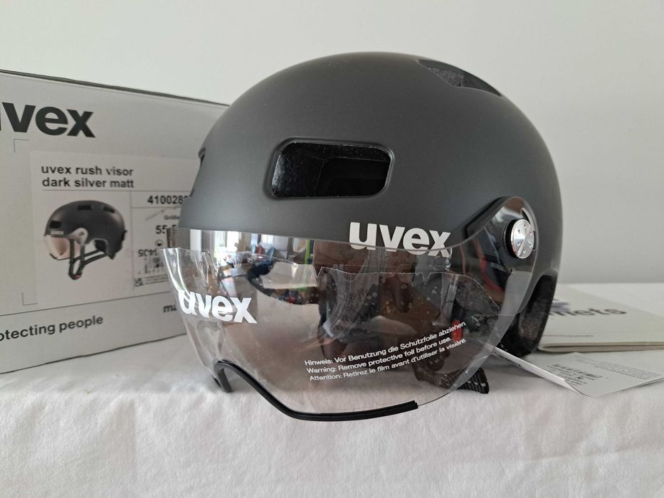 Kask rowerowy Uvex Rush Visor Dark Silver Matt M 55-58cm