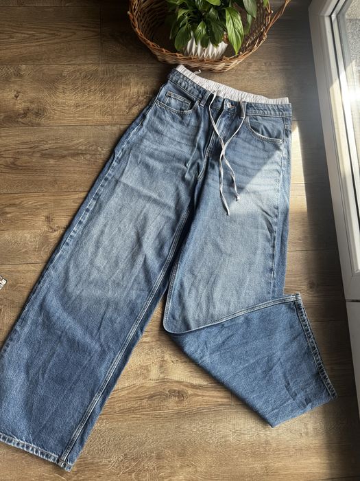 Spodnie szerokie z wysokim stanem baggy