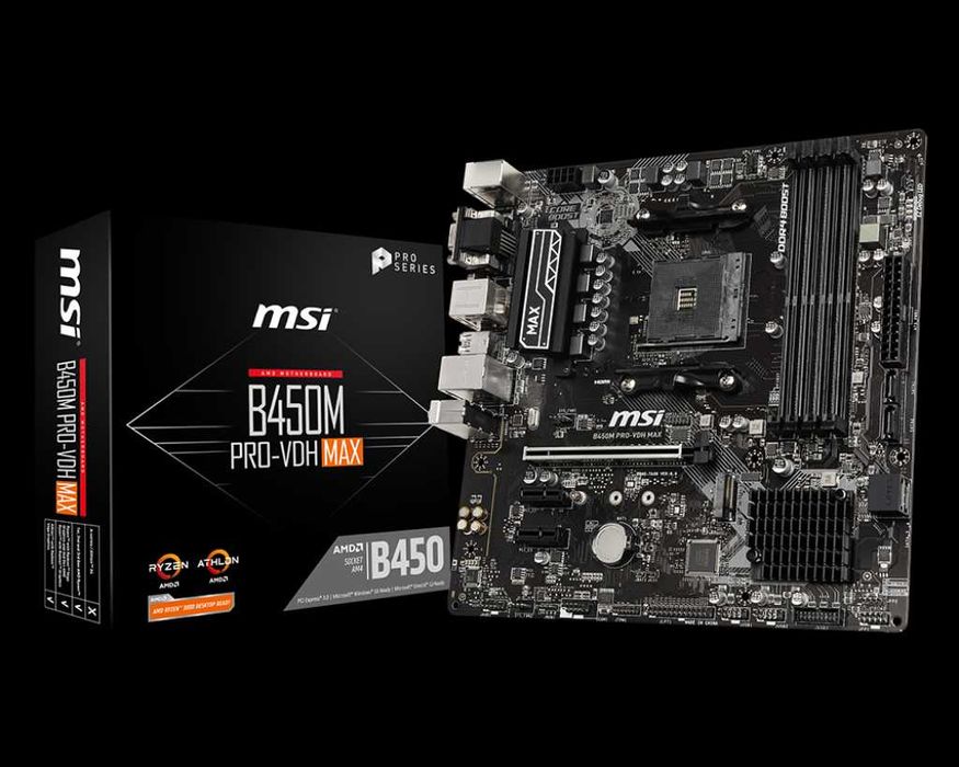 MSI B450M PRO-VDH MAX Micro ATX AM4 Motherboard