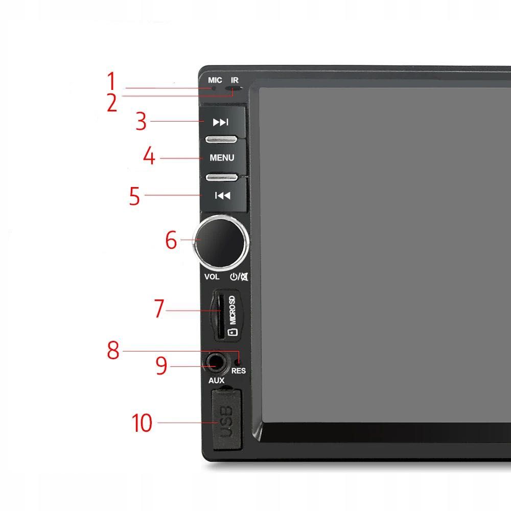 QIKtech Radio Samochodowe Bluetooth 2DIN 7" Dotykowe Polskie Menu