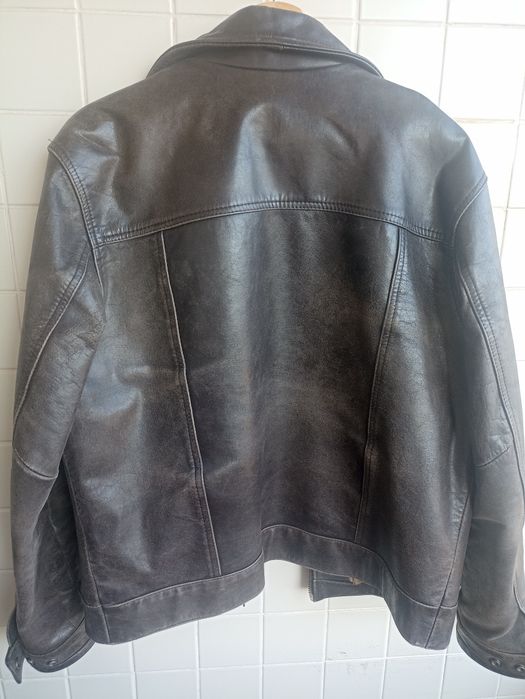 Casaco vintage de couro de búfalo