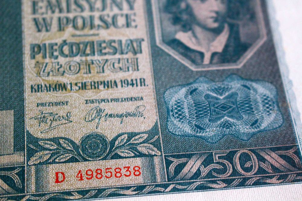 Banknot 50 zł 1941 rok seria D