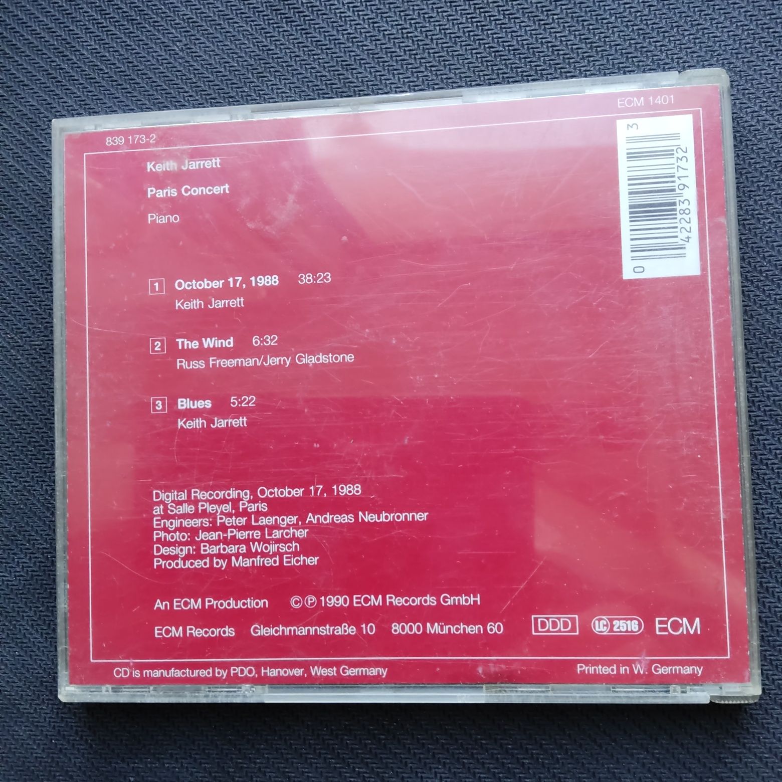 Keith Jarrett "Paris Concert" CD 1990