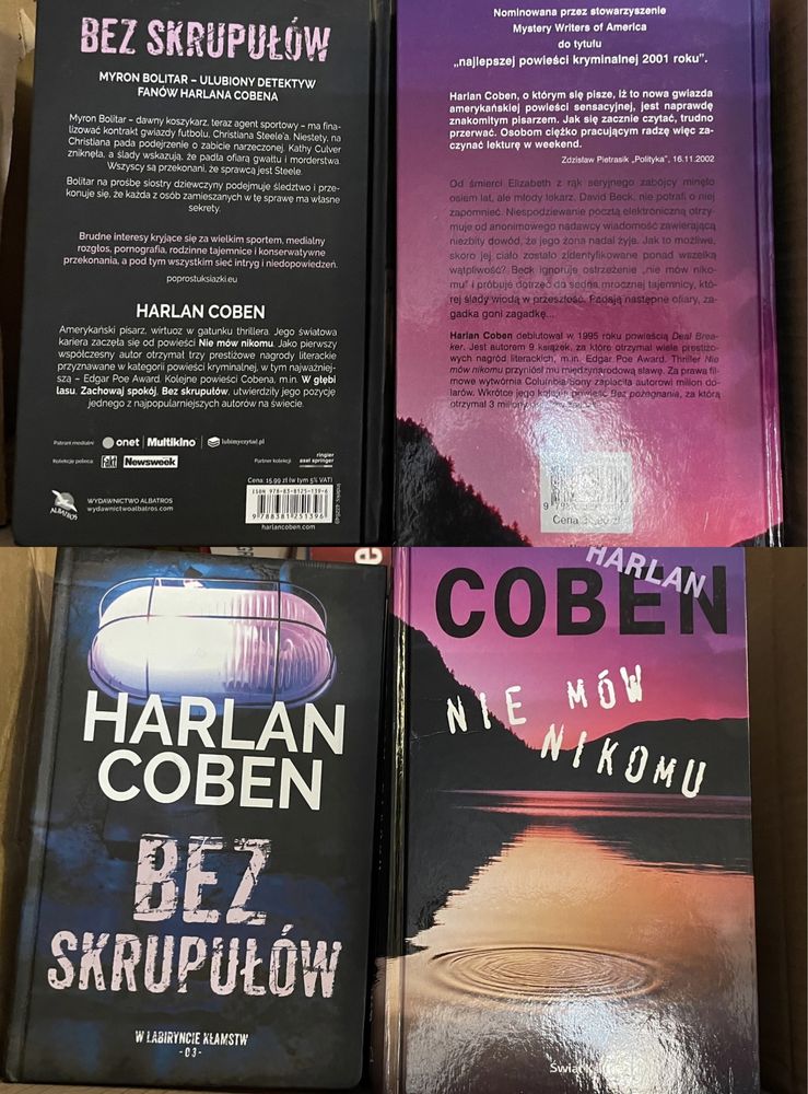 Harlan Coben 2 książki:Bez skrupułów”, „nie mów nikomu”