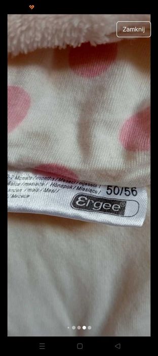 Kombinezon wiosna/jesień/zima dla dziewczynki rozmiar 50/56