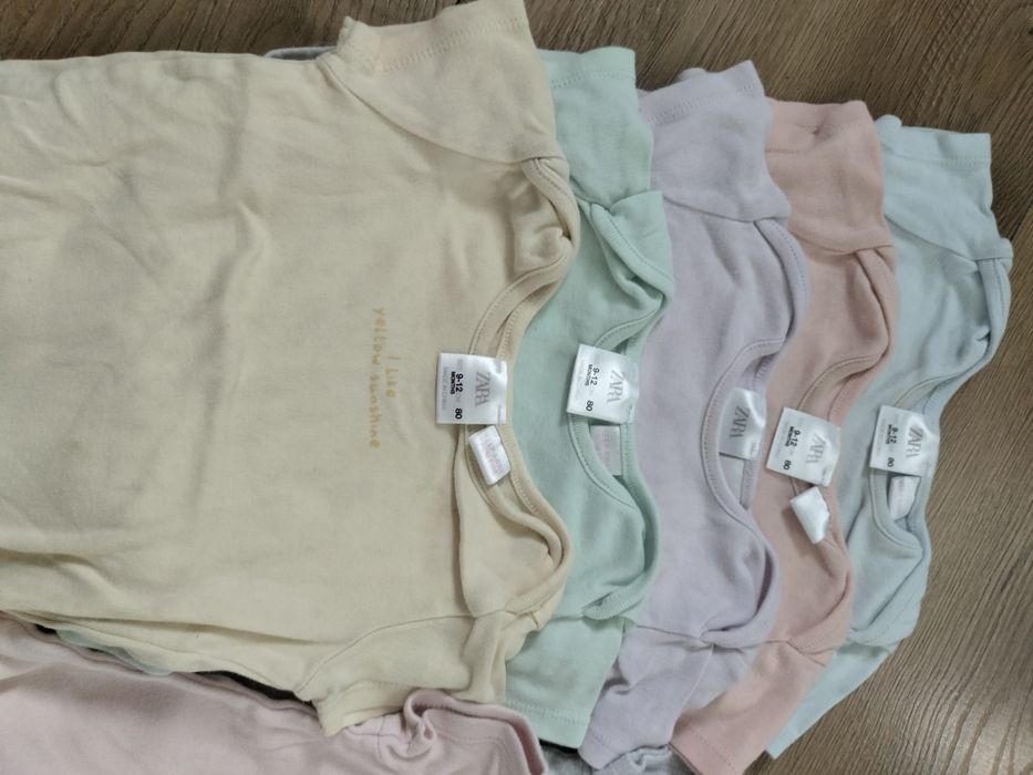 Duży zestaw body krótki rękaw 74/80 Zara 5.10.15