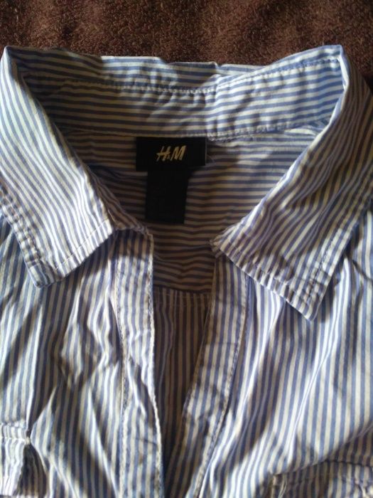 Рубашка H&М полоска голубой HM Германия