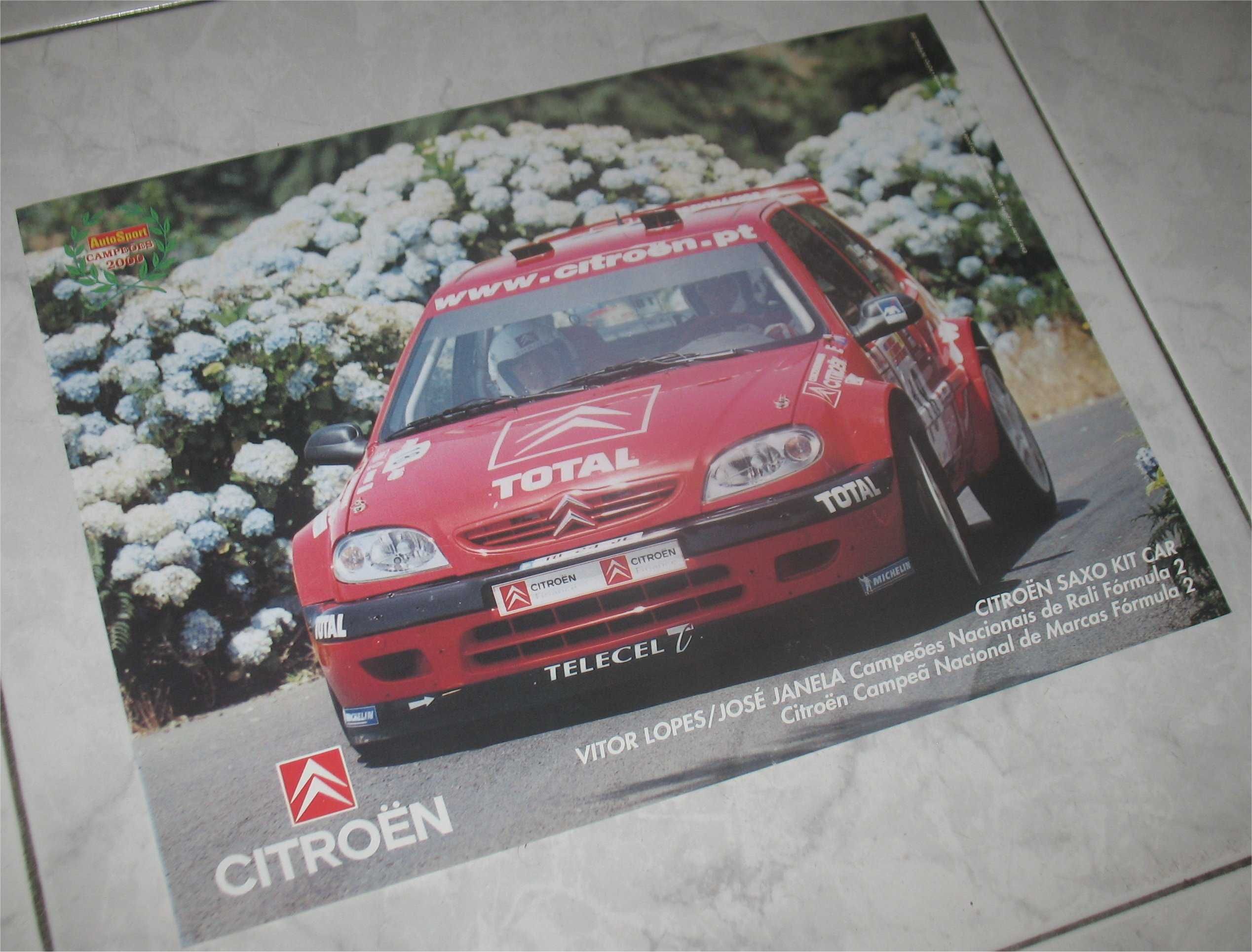 Poster - Citroen Saxo Kit Car - Campeão Nacional F2 2000 - Vitor Lopes