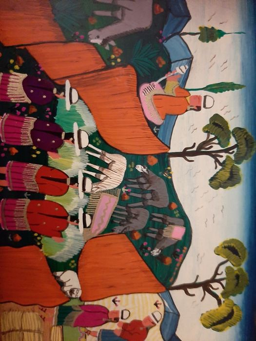 Quadro Arte Popular do Equador Tigua CAYO