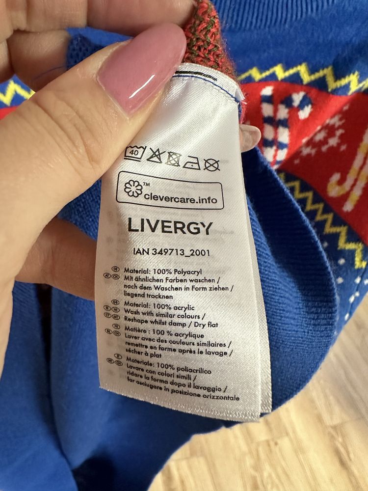 Sweterek swiąteczny rozmiar L livergy Lidl sesja święta christmas