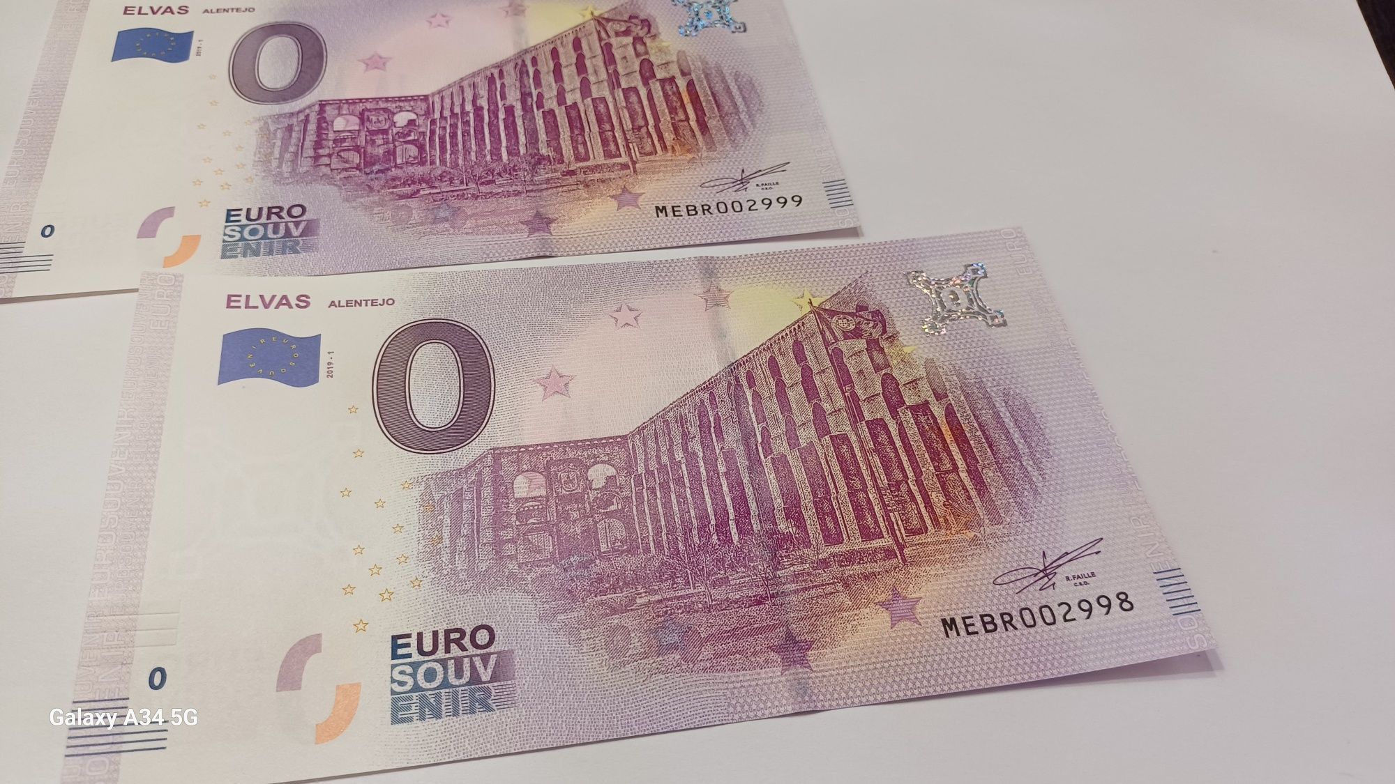 PORTUGAL-- 0 euro notas 2 seguidas Elvas