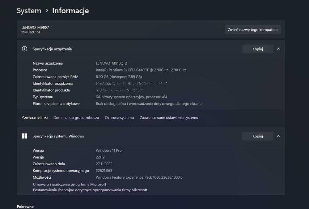 Lenovo M910q Windows 11
