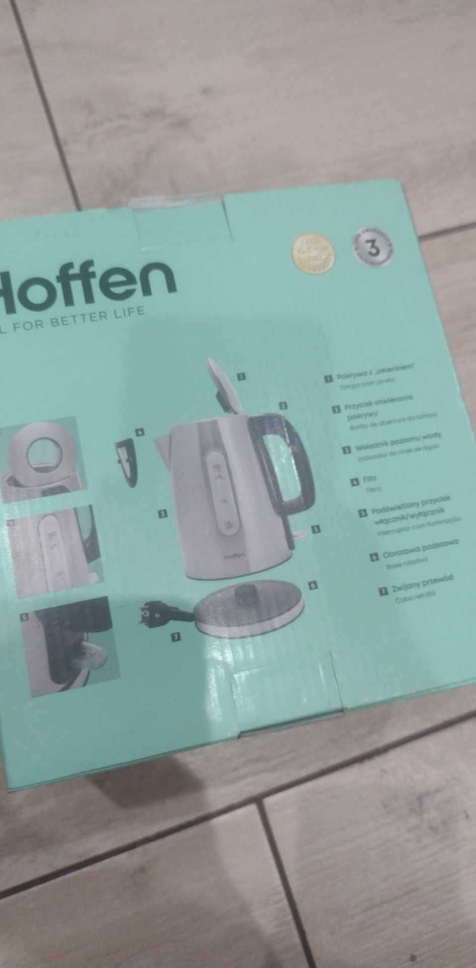Czajnik elektryczny stalowy Hoffen nowy