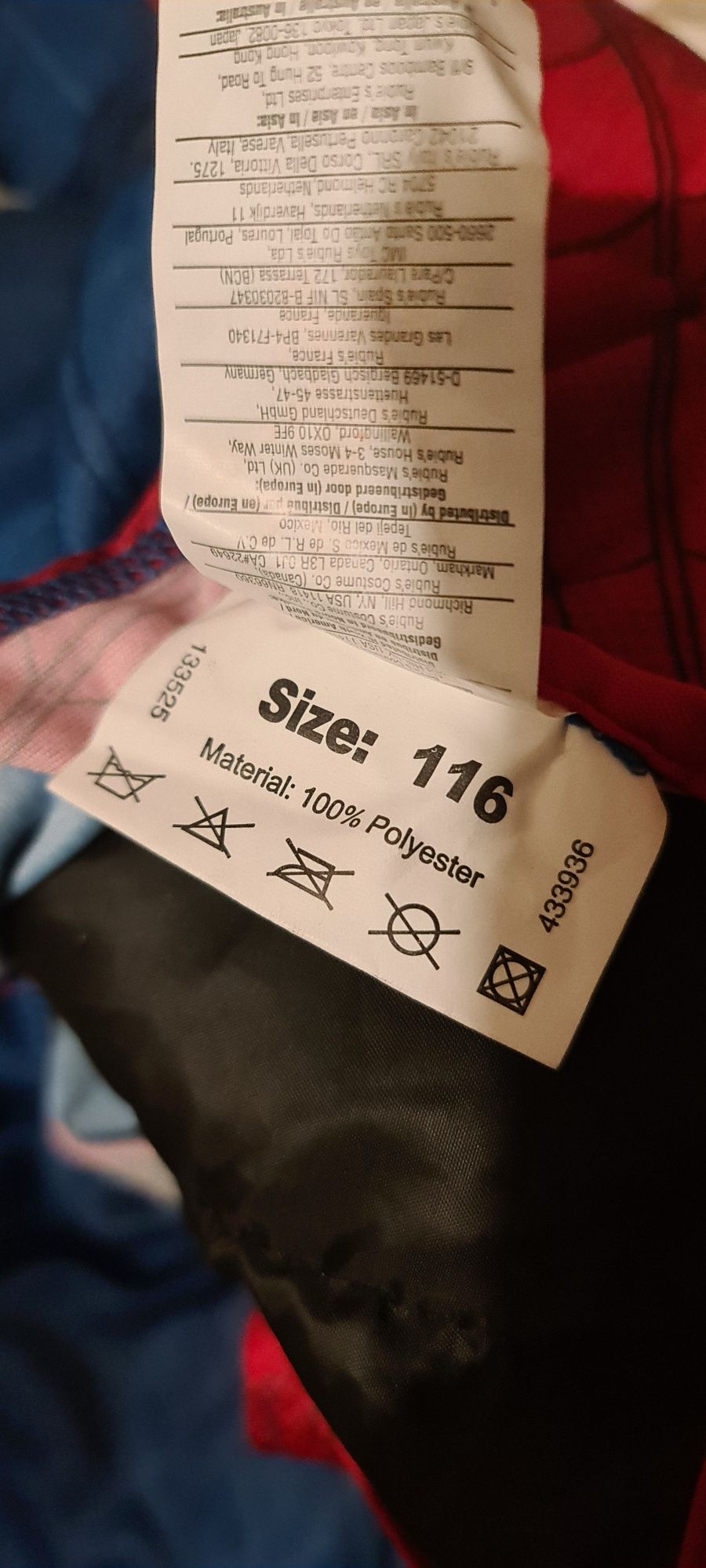 Strój karnawałowy Spiderman z metki 116