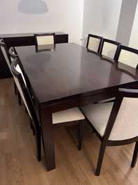 Mesa Pau Ferro Extensível e 8 cadeiras para sala de jantar