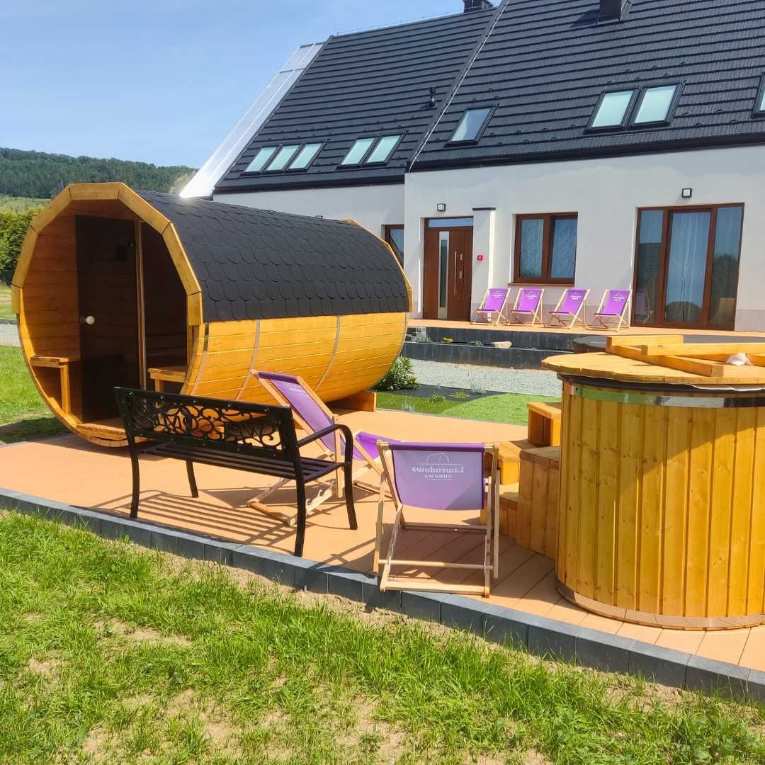 Zestaw Sauna Ogrodowa Balia Jacuzzi hot tube beczka do schładzania