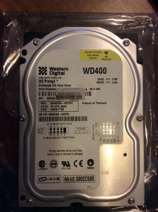 HDD WD400 - IDE 3.5''
