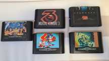 Sega Mega Drive 5 gier Mortal kombat 2 Sonic Stargate