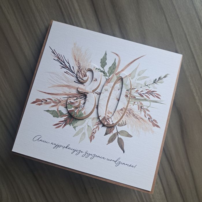 Kartka na urodziny boho, personalizowana