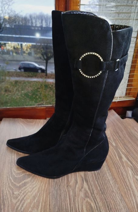 Зимові сапожки, замшові чоботи 39р, 25см