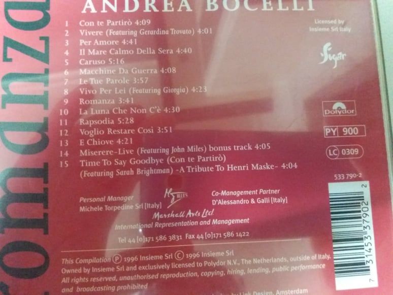 Andrea Bocelli (Aria, Romanza e Verdi)