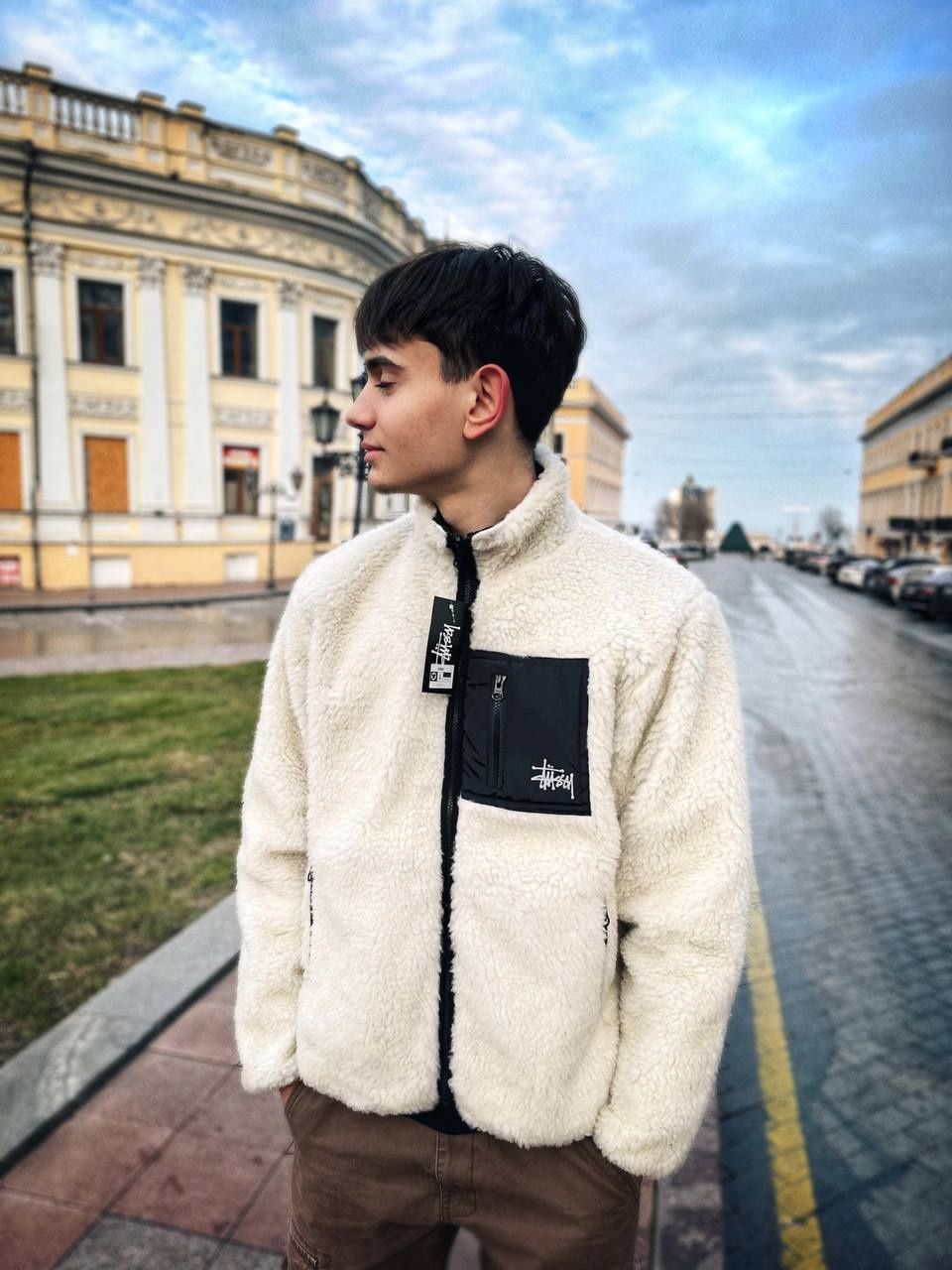 Stussy Sherpa двухстороння (шерпа стусси стуссі двухстороняя зип худи)