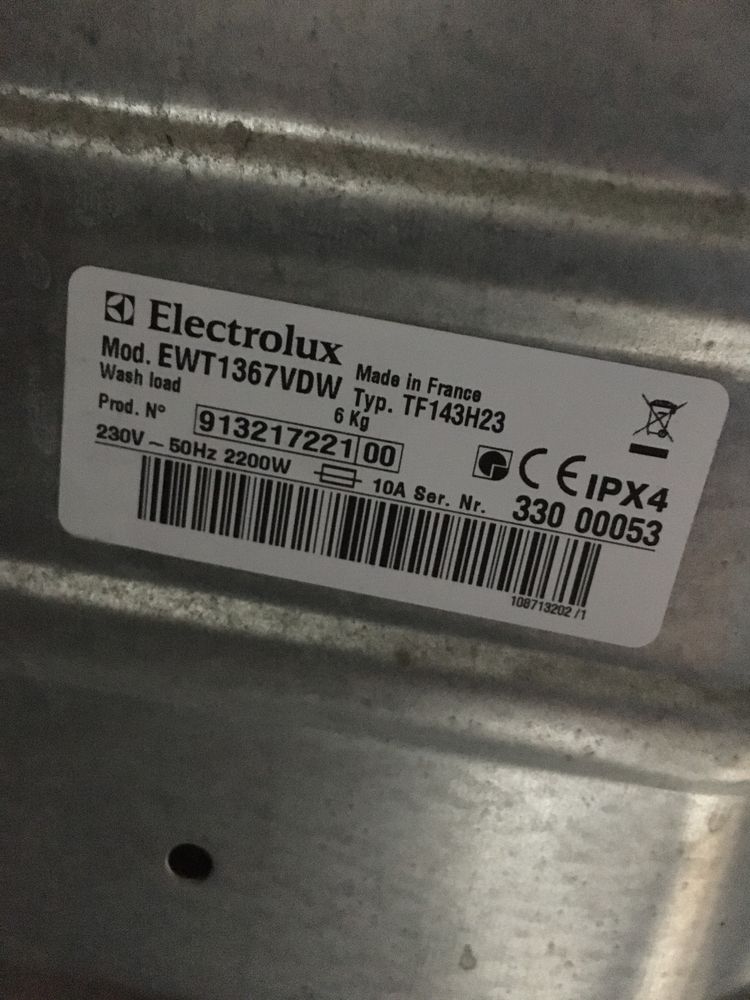 Kołnierz fartuch pralki electrolux EWT1367 VDW  cała na części