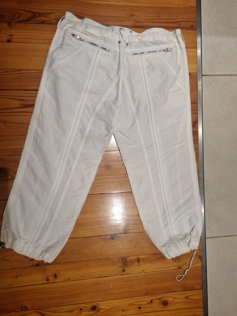 Spodnie 3/4 NEW LOOK 42 XL krótkie spodenki na lato białe spodnie