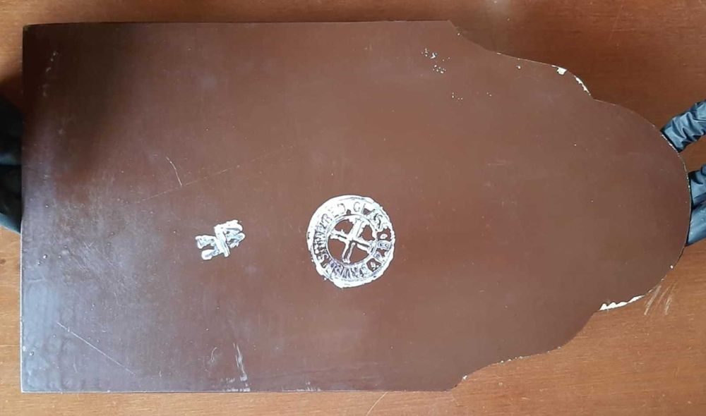 Lustro srebrzone bez ramy P. B. British Silvered Glass XIXw. ukruszone