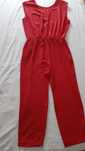 Macaco jumpsuit vermelho fluído ZARA L