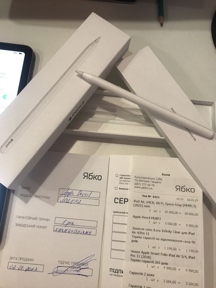 Apple Pencil (2nd Generation) MU8F2AM/A (оригінал, коробка)