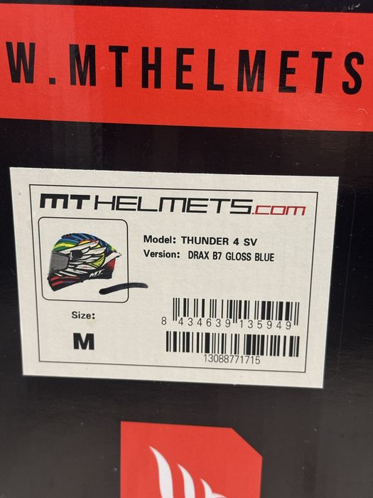 Мотошолом, Іспанія,MT THUNDER 4 SV Drax B7 Gloss Blue