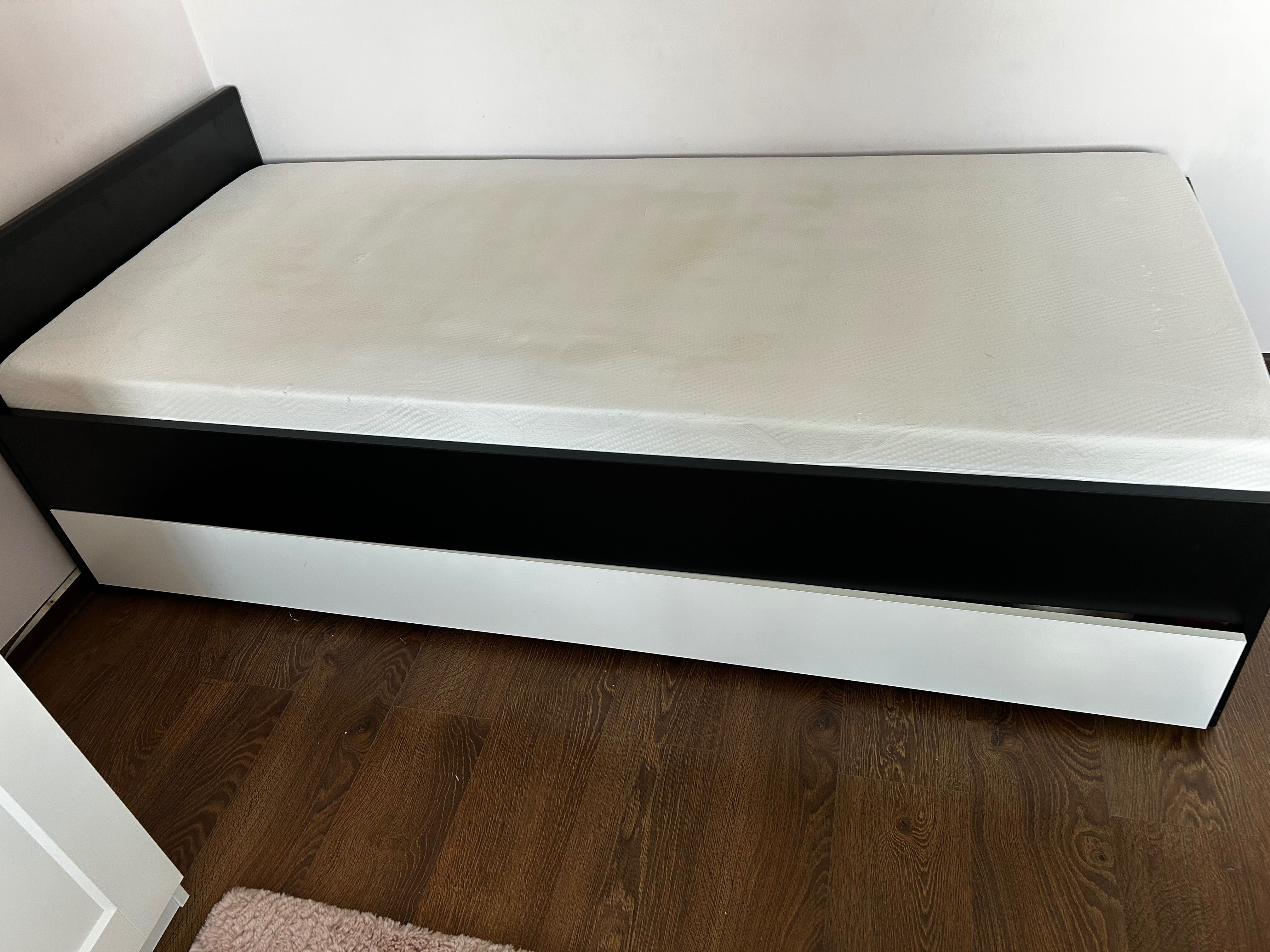 Łóżko biało czarne 90x200