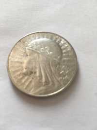 Głowa kobiety moneta 10 zł 1932 srebro