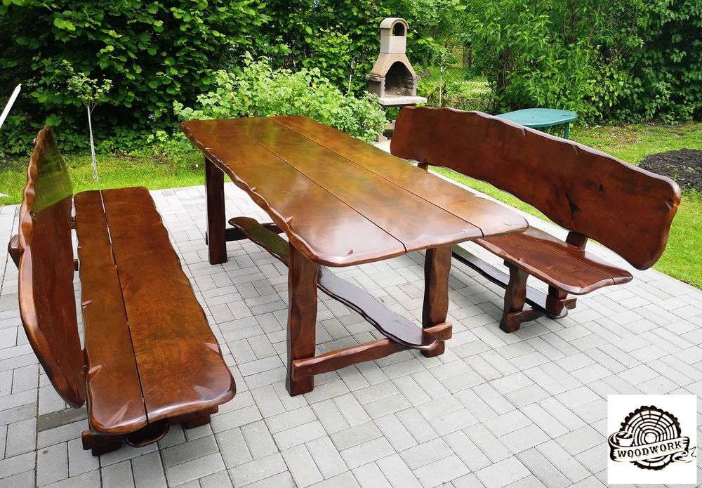 stół meble ogrodowe ławka komplet meble biesiadne olcha