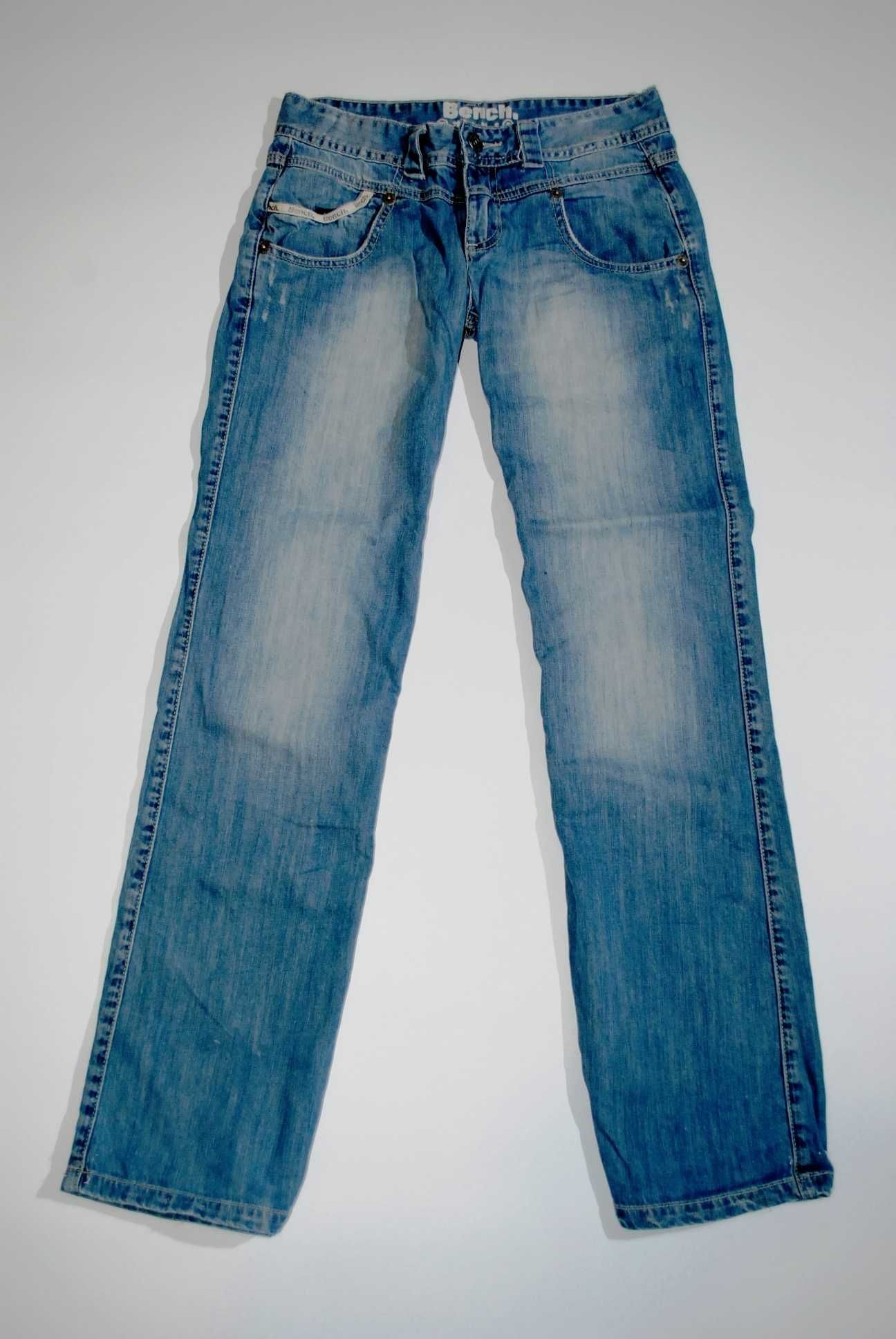 джинсы женские синие бренд BENCH S / 26 Англия бойфренды широкие
