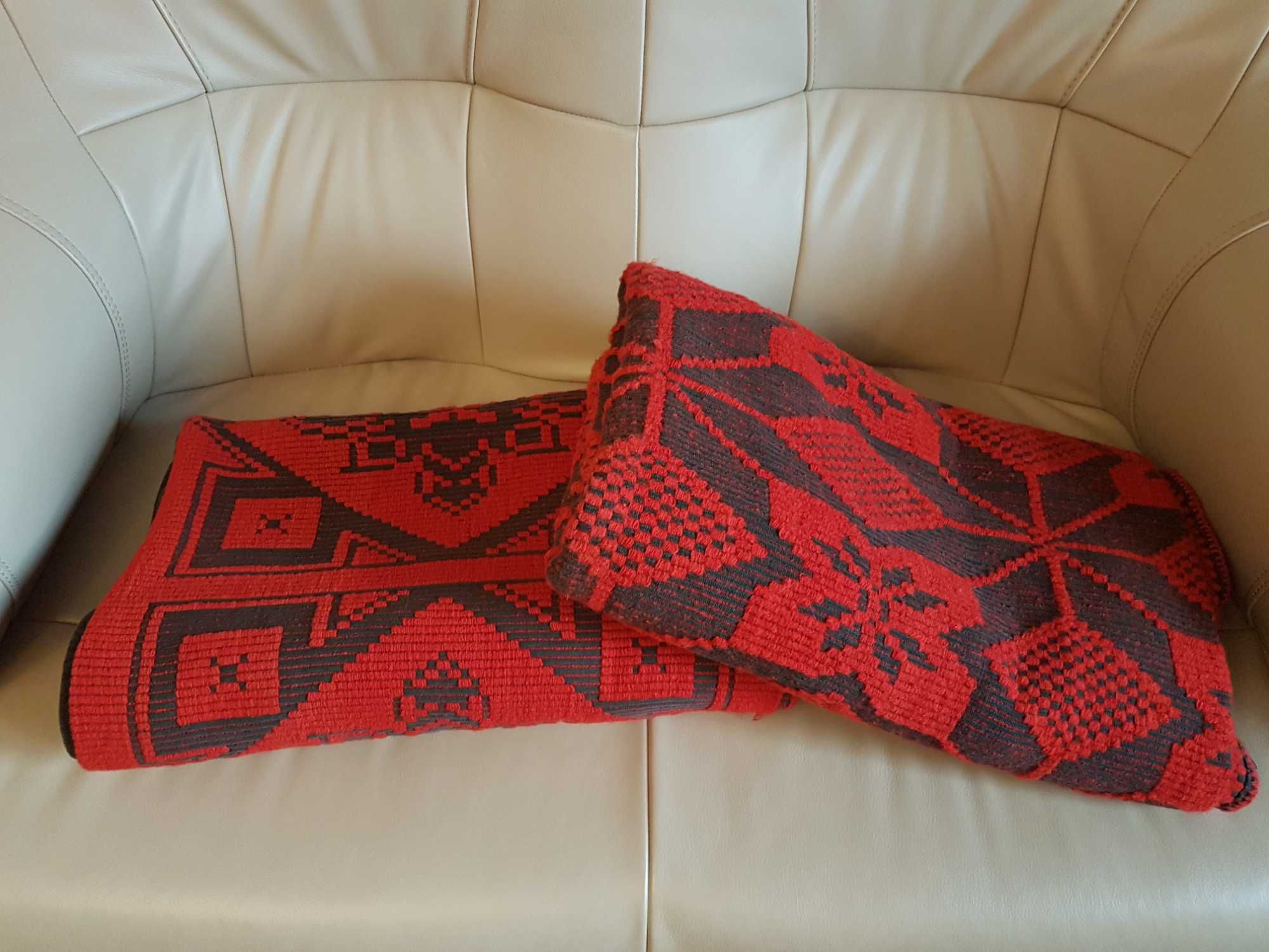 Narzuta z wełny owczej 100% tkana na krosnach 120x190 cepelia retro 2