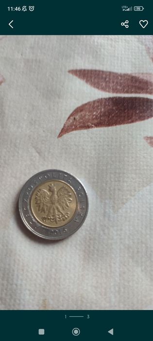 5 zloty z 2016 roku destruky z dwóch stron dla kolekcjonerów