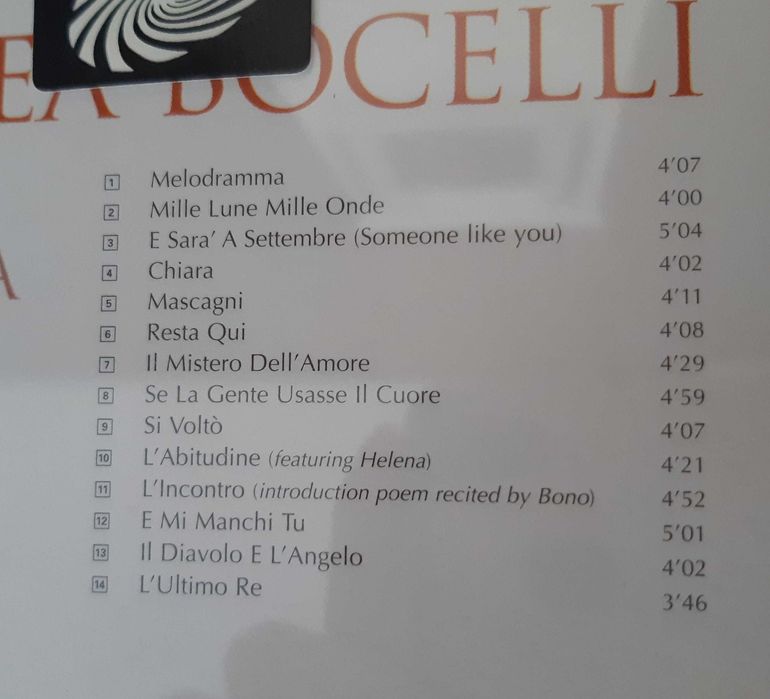 CD Original Novo Selado Andrea Bocelli Cieli di Toscana