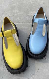 Патріотичні синьо-жовті туфлі від Morkva Bots, розмір 39