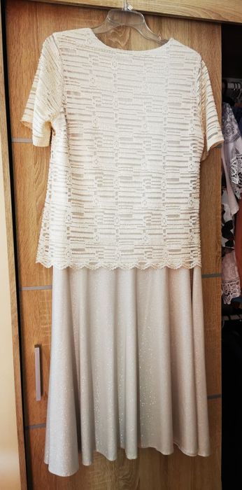 Piękna elegancka wieczorowa sukienka r. 46