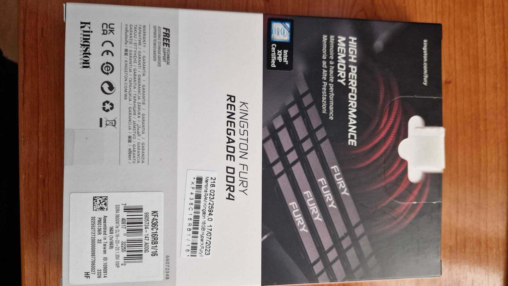 Kingston 16GB DDR4 3600MHz FURY Beast Renegade 2R CL16