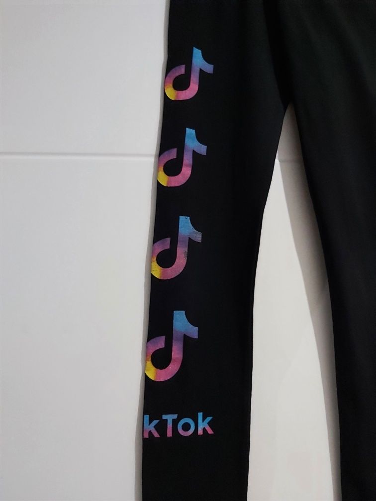 Piękne Getry Legginsy TIK TOK 140 cm.