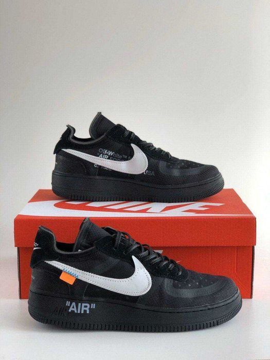Мужские кроссовки Nike Air Force 1 Low Off-White Black. 40-45