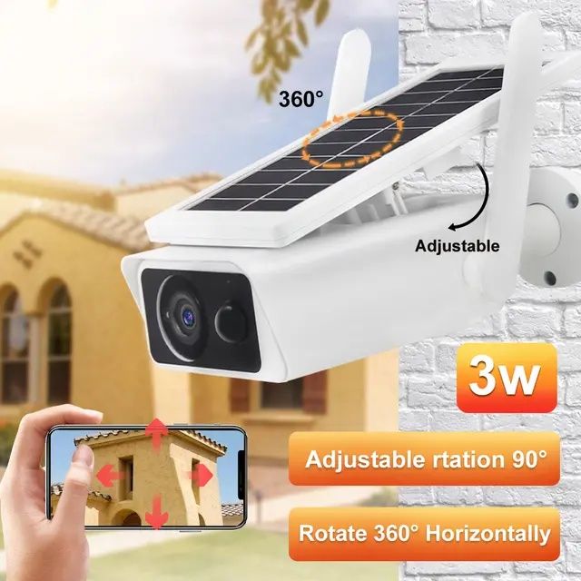 Câmara de videovigilância Podofo com painel solar APP CCTV WiFi SELADO