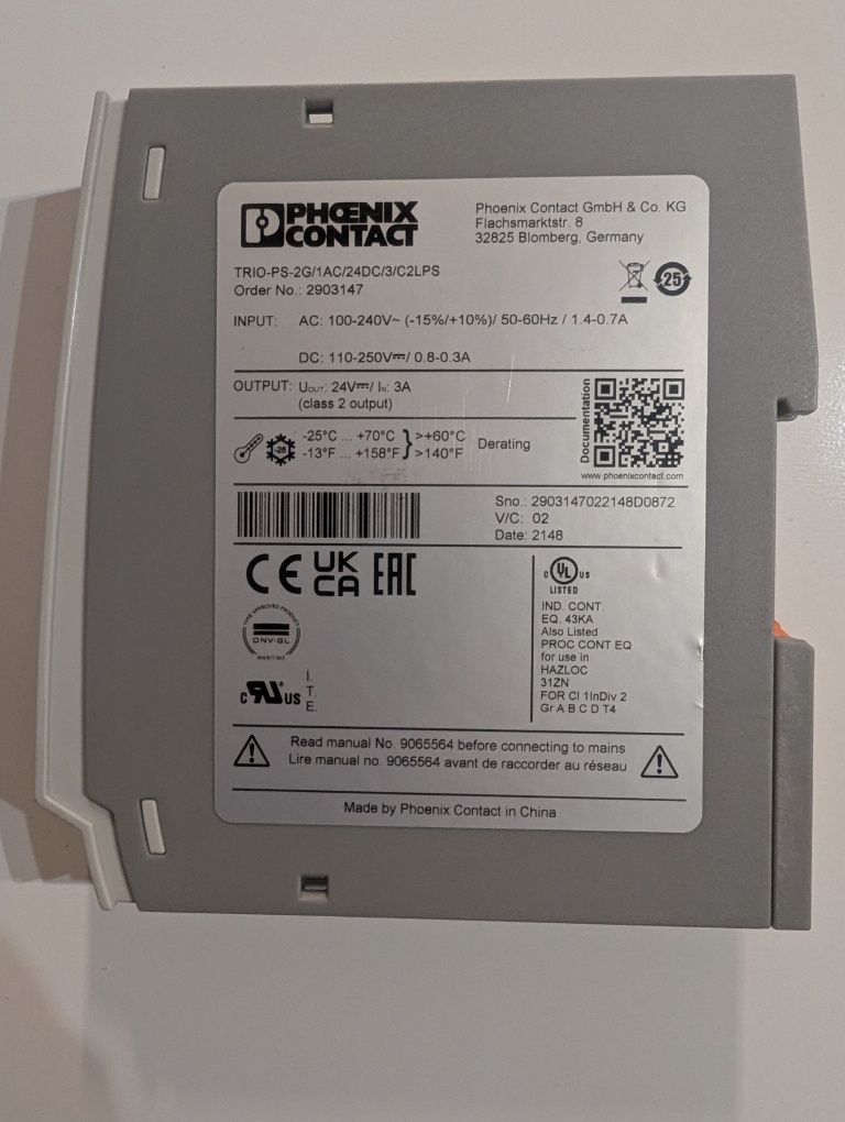 Zasilacz PHOENIX Contact - TRIO-PS-2G/1AC/24DC/3/C2LPS