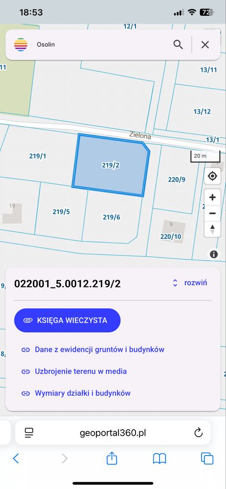 Działka w Osolinie