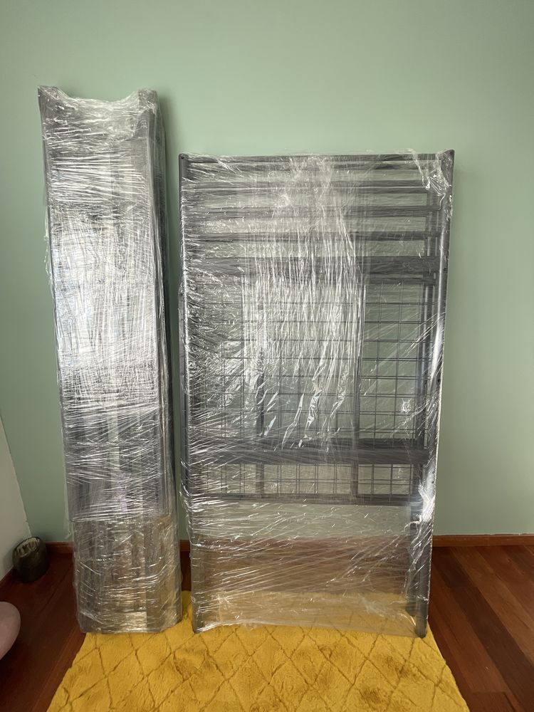 Rama łóżka na antresoli 90x200 srebrna metalowa IKEA