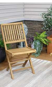 Nowe krzesło balkonowe  tekowe  ogrodowe meble tarasowe drewniane