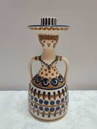 Świecznik ceramiczny stara baba